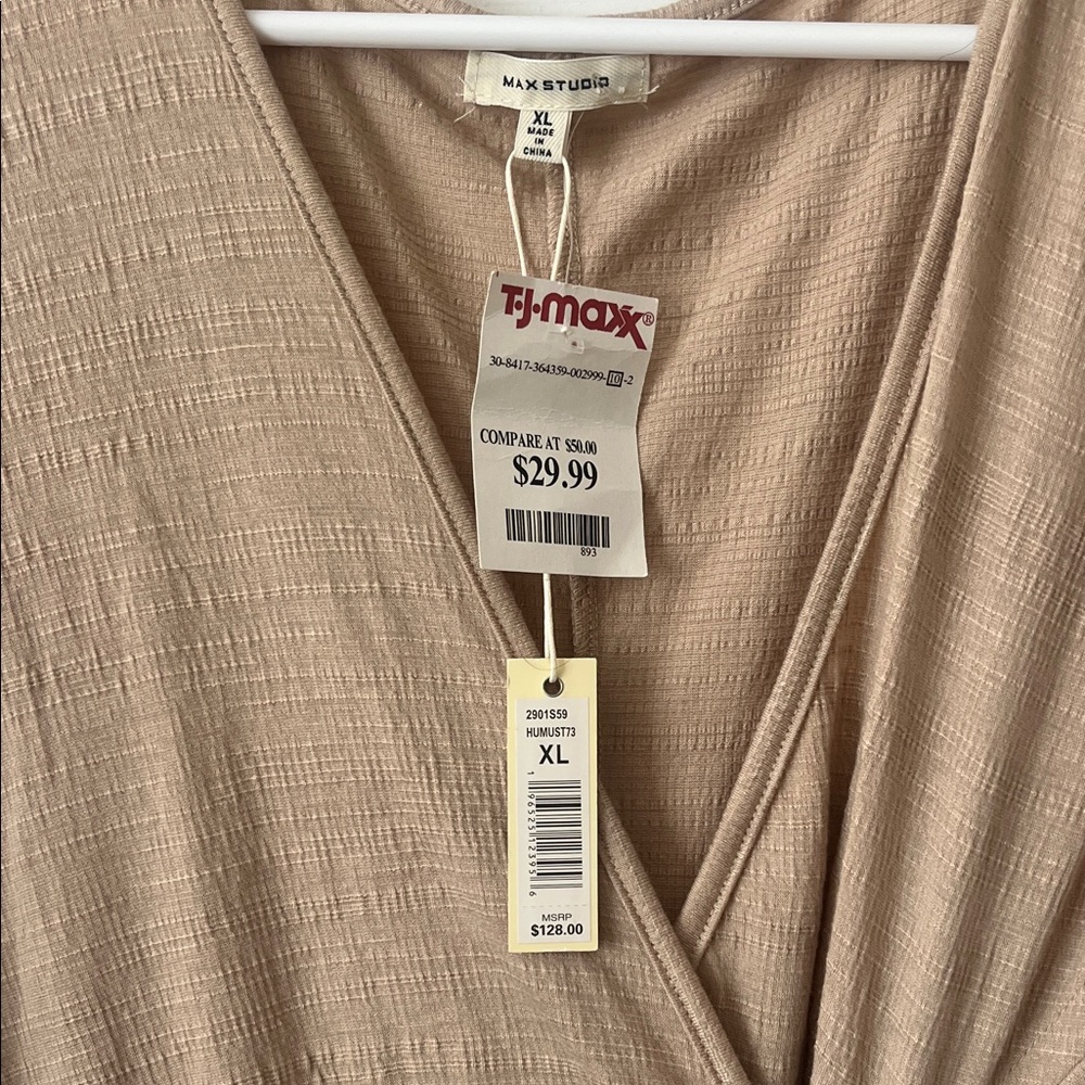 Max Studio Tan Ruched Maxi Dress - Picture 4 of 6